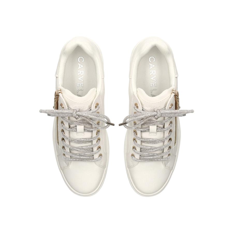 Carvela light lace up trainers deals