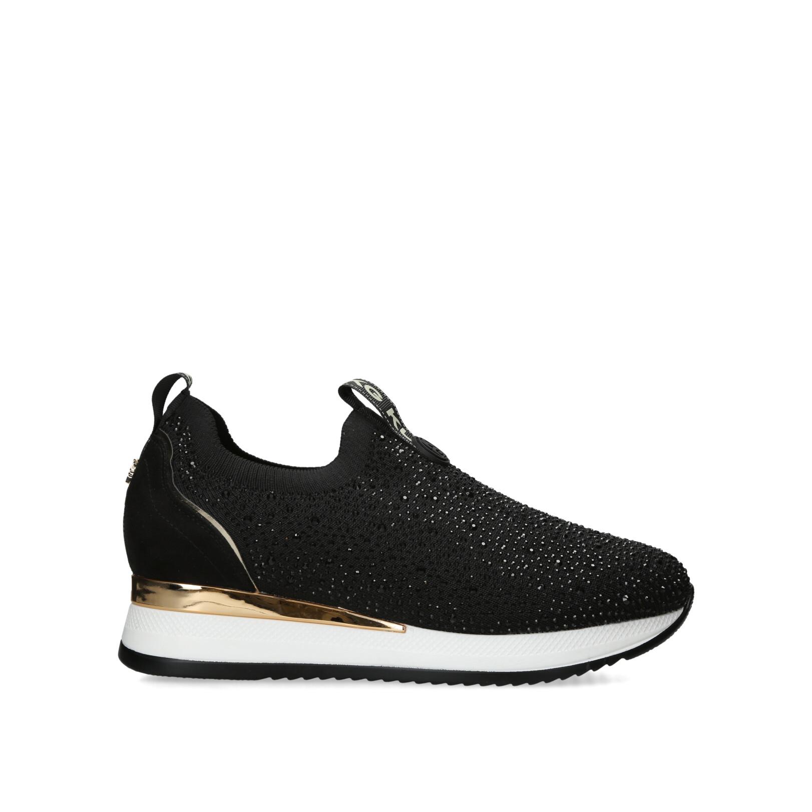 Kurt geiger black sales and gold trainers