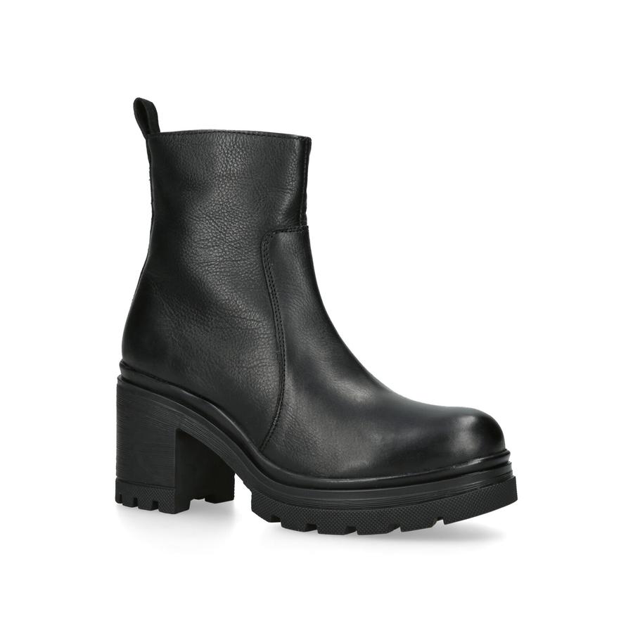 Pull on black leather boots best sale