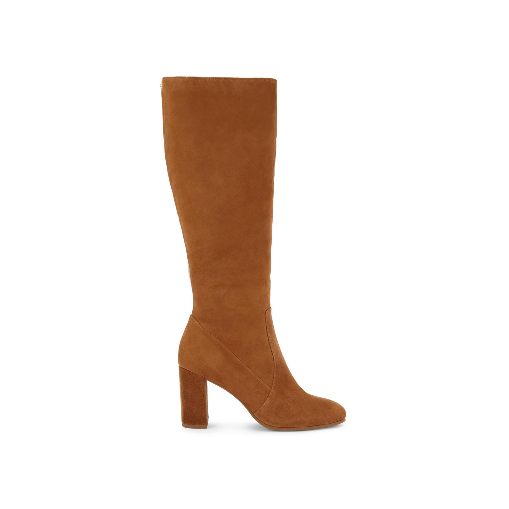 Suede knee high boots tan on sale