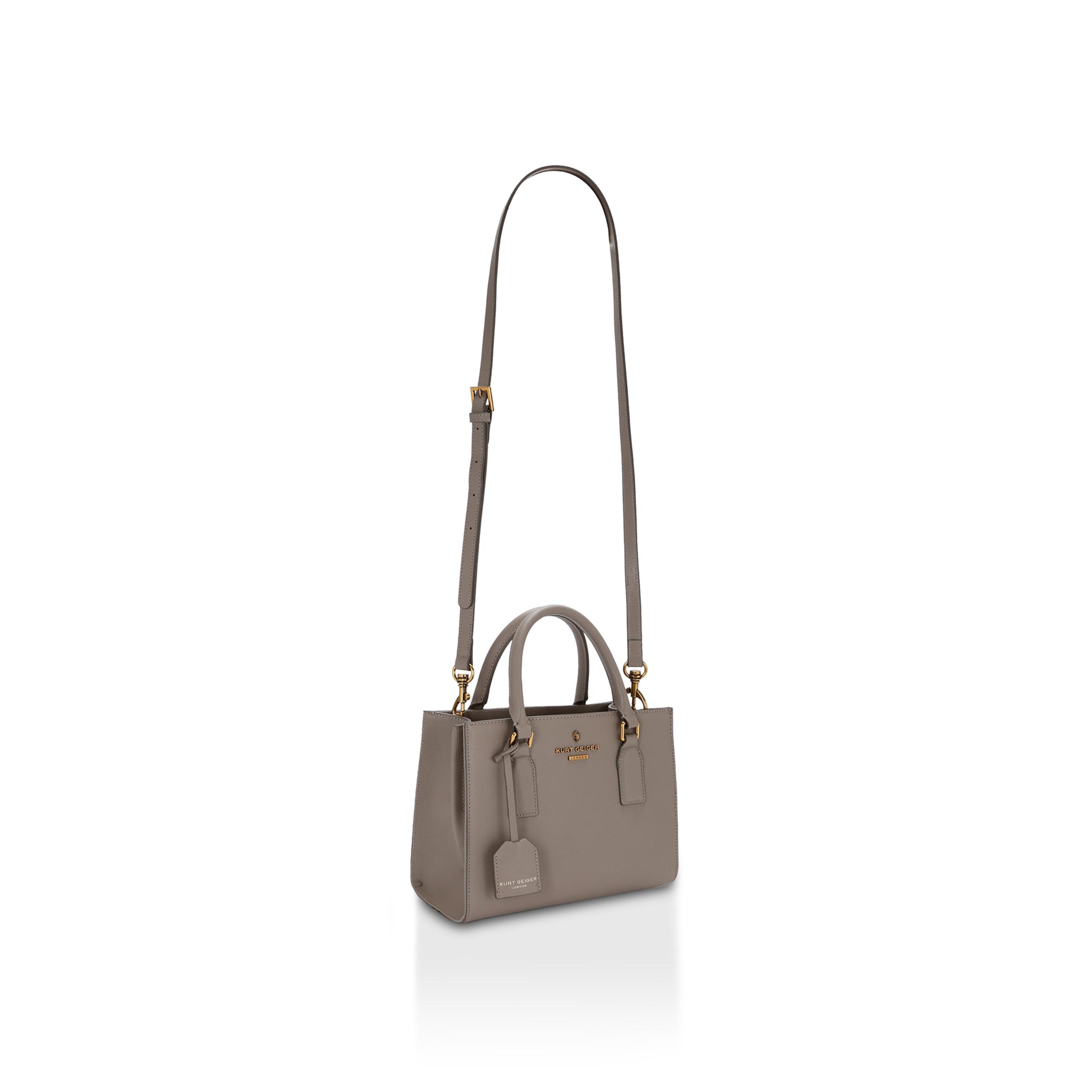 Kurt geiger taupe 2025 leather tote bag