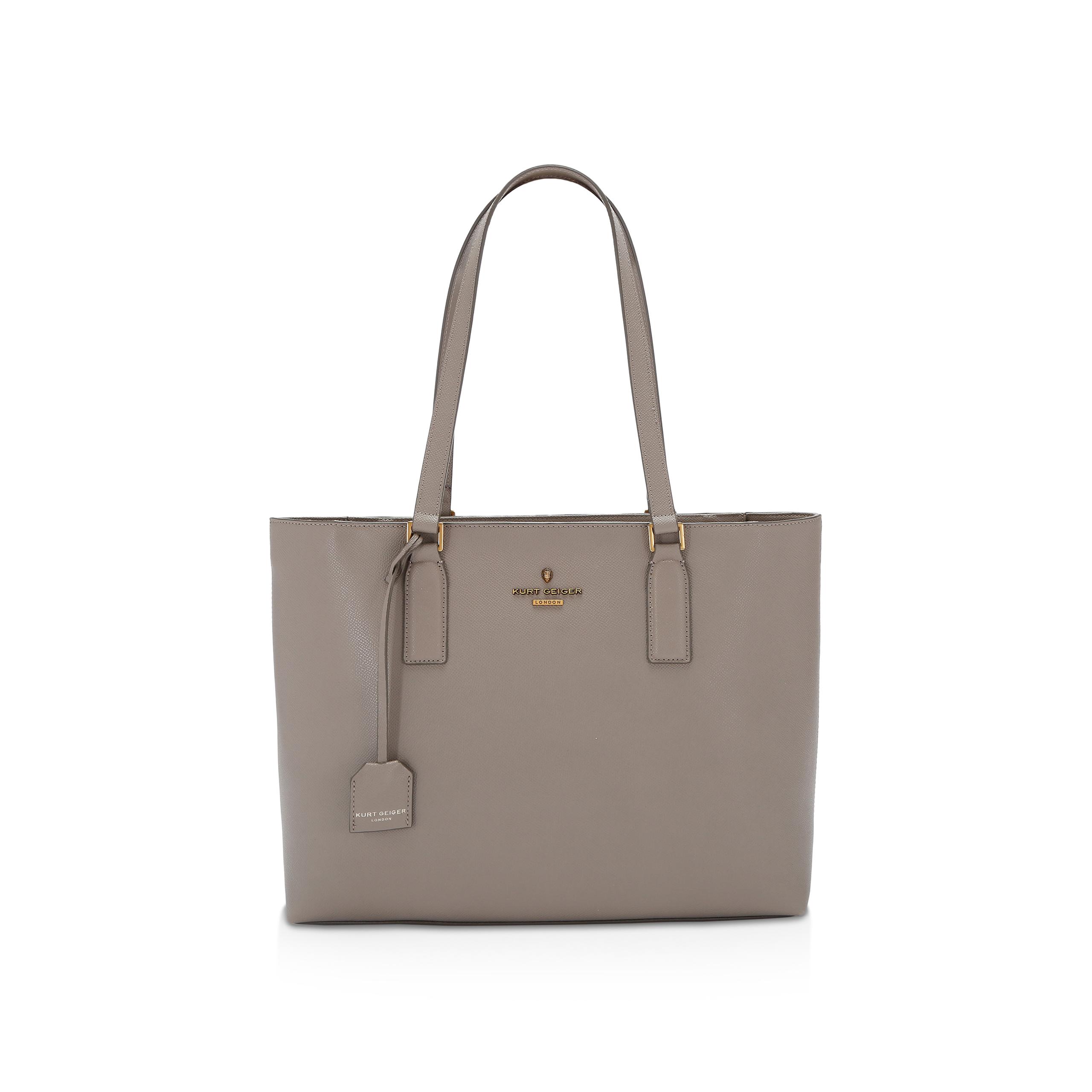 Kurt geiger taupe leather tote bag new arrivals