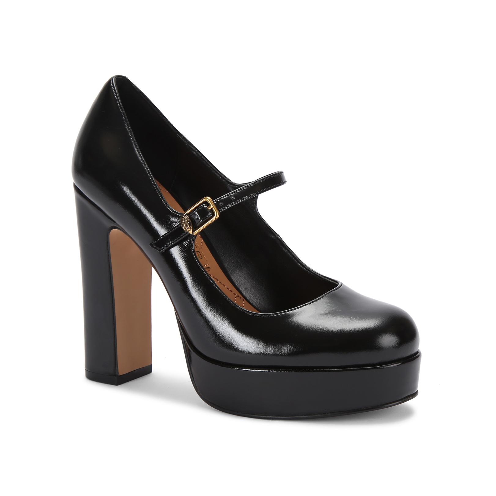 Black platform mary jane shoes deals