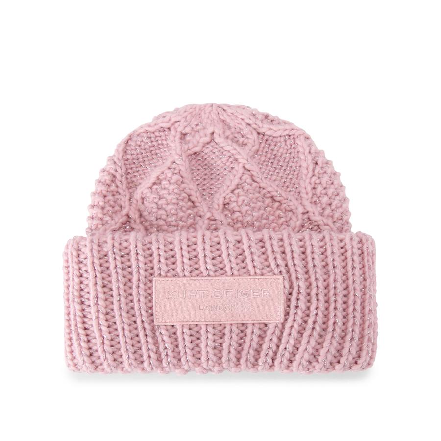 Kurt Geiger Sparkling Pink Knit Hat Kurt Geiger | Accessories | Kurt Geiger Sparkling Pink Knit  main image 4