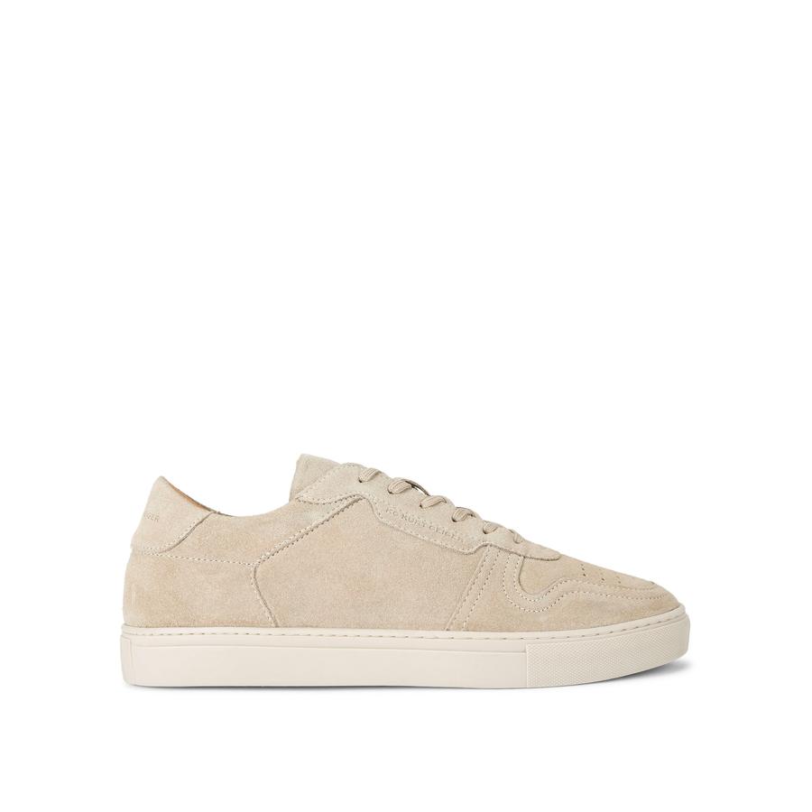 Beige suede slip on sneakers clearance