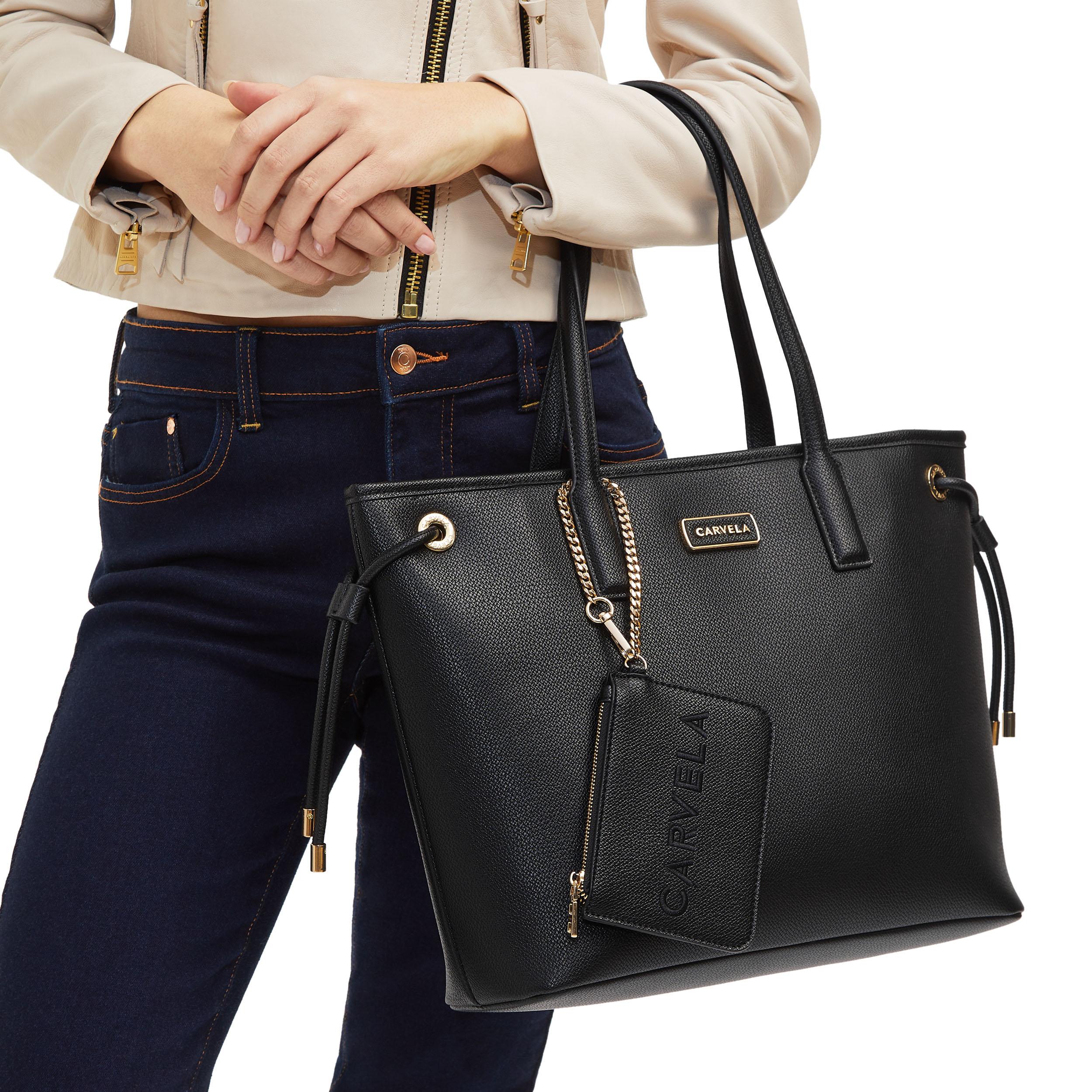 Carvela black best sale tote bag