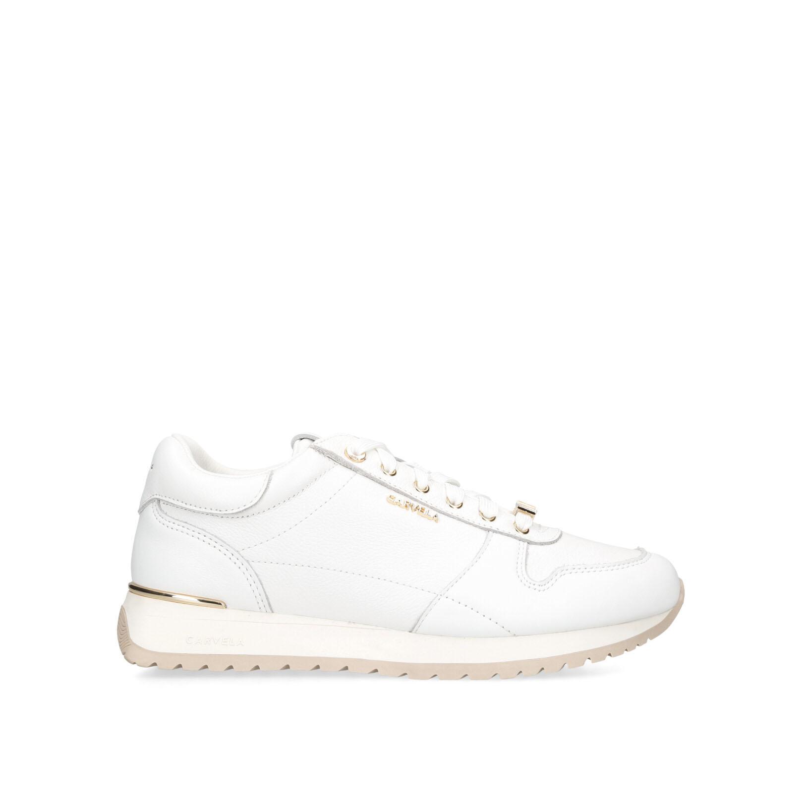 Carvela light lace up trainers white online