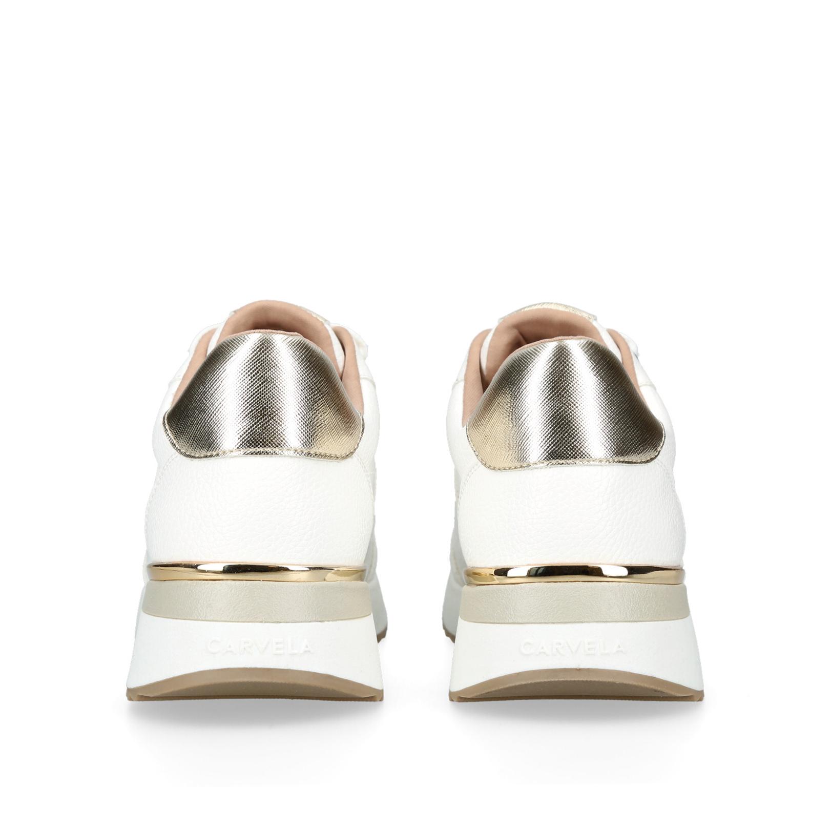 Carvela white and gold trainers clearance
