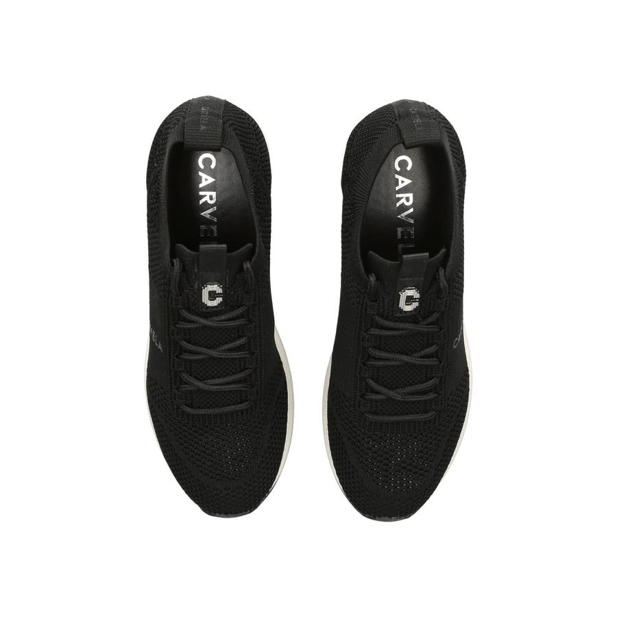 Womens black knitted trainers sales