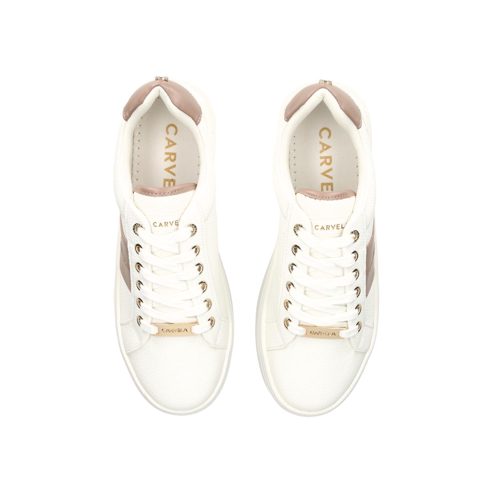 Carvela white and gold 2024 trainers