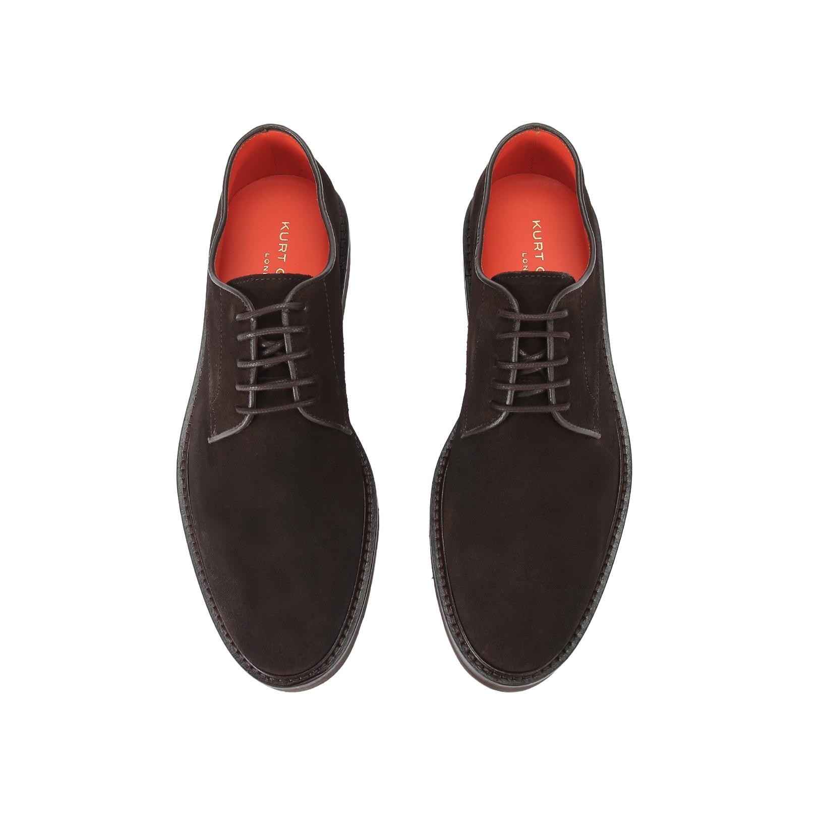 Kurt Geiger Black Suede Derby Shoes with Red Lining MERCER CLEAT DERBY Grained Black Leather Derby Shoe by KURT  main image 3