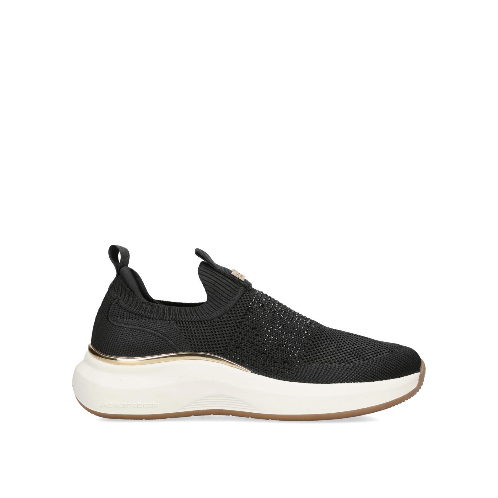 Kurt geiger black and gold trainers store