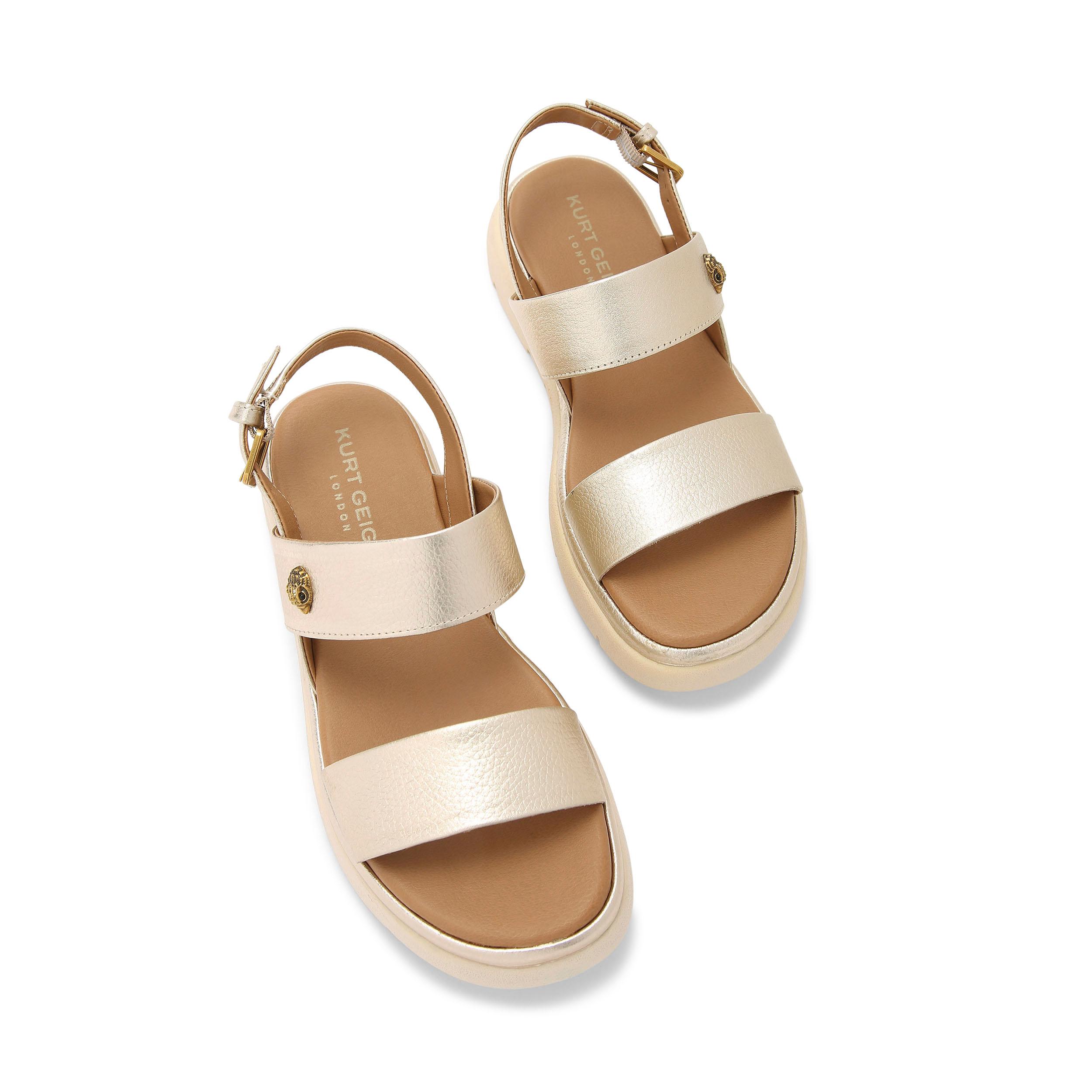 Gold chunky sandals best sale