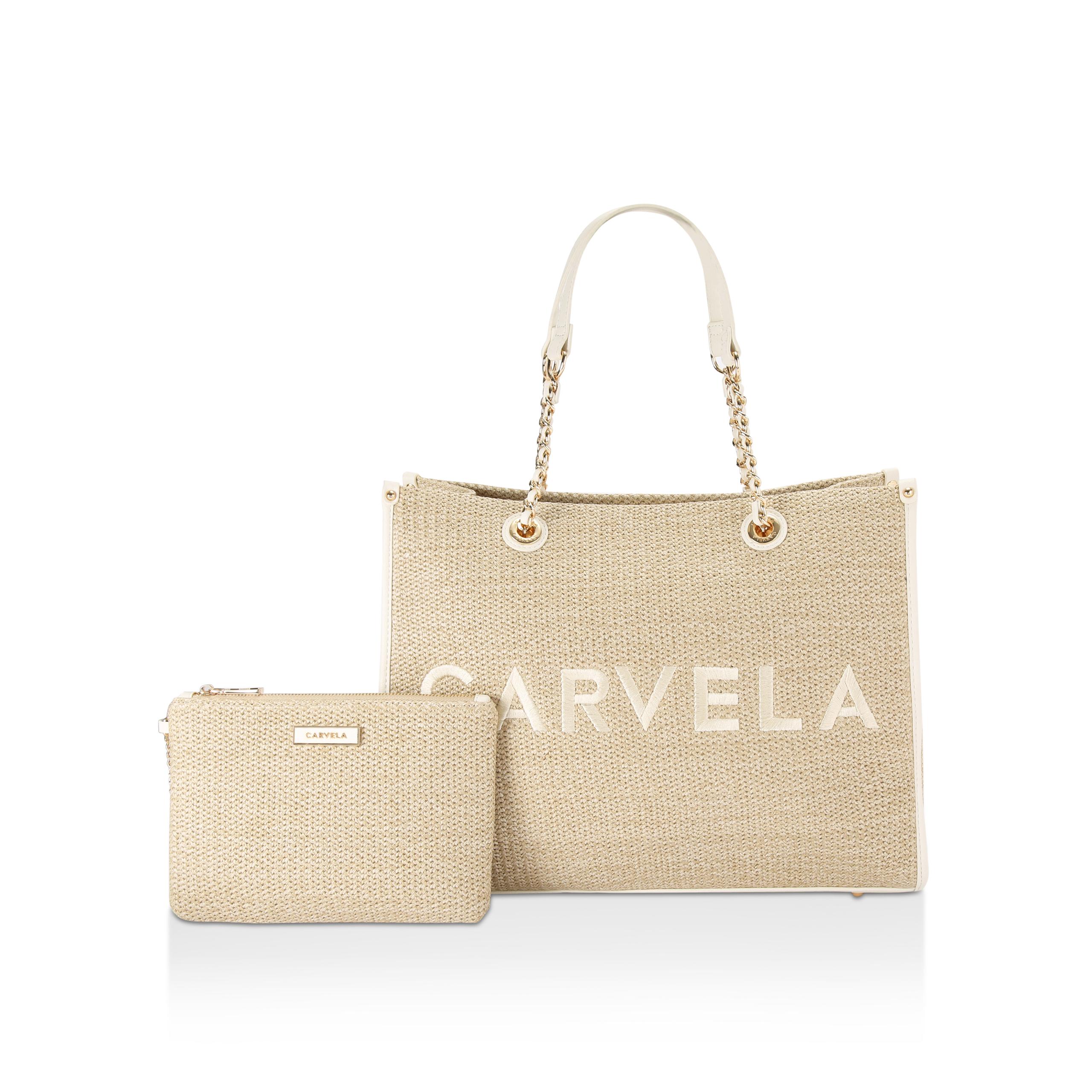 RAFFIA CHAIN TOTE CARVELA HANDBAGS