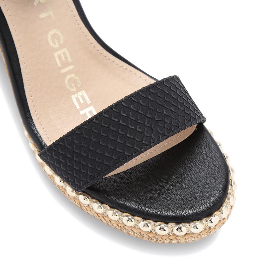 Kurt geiger black wedge sandals sale