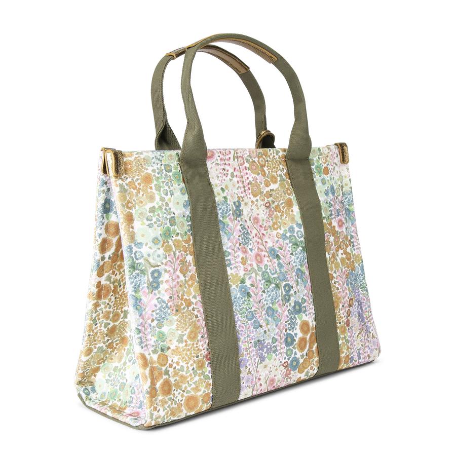 Limited Edition Market Line Bag in cotton hot print Metallic Floral