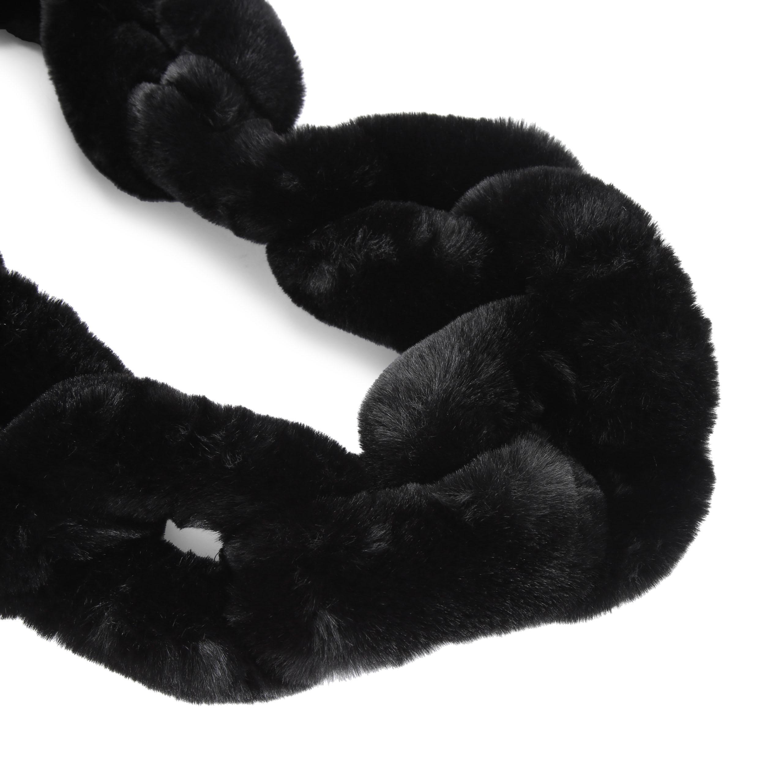 FAUX FUR CHAIN SCARF - KURT GEIGER LONDON KNITTED SCARVES