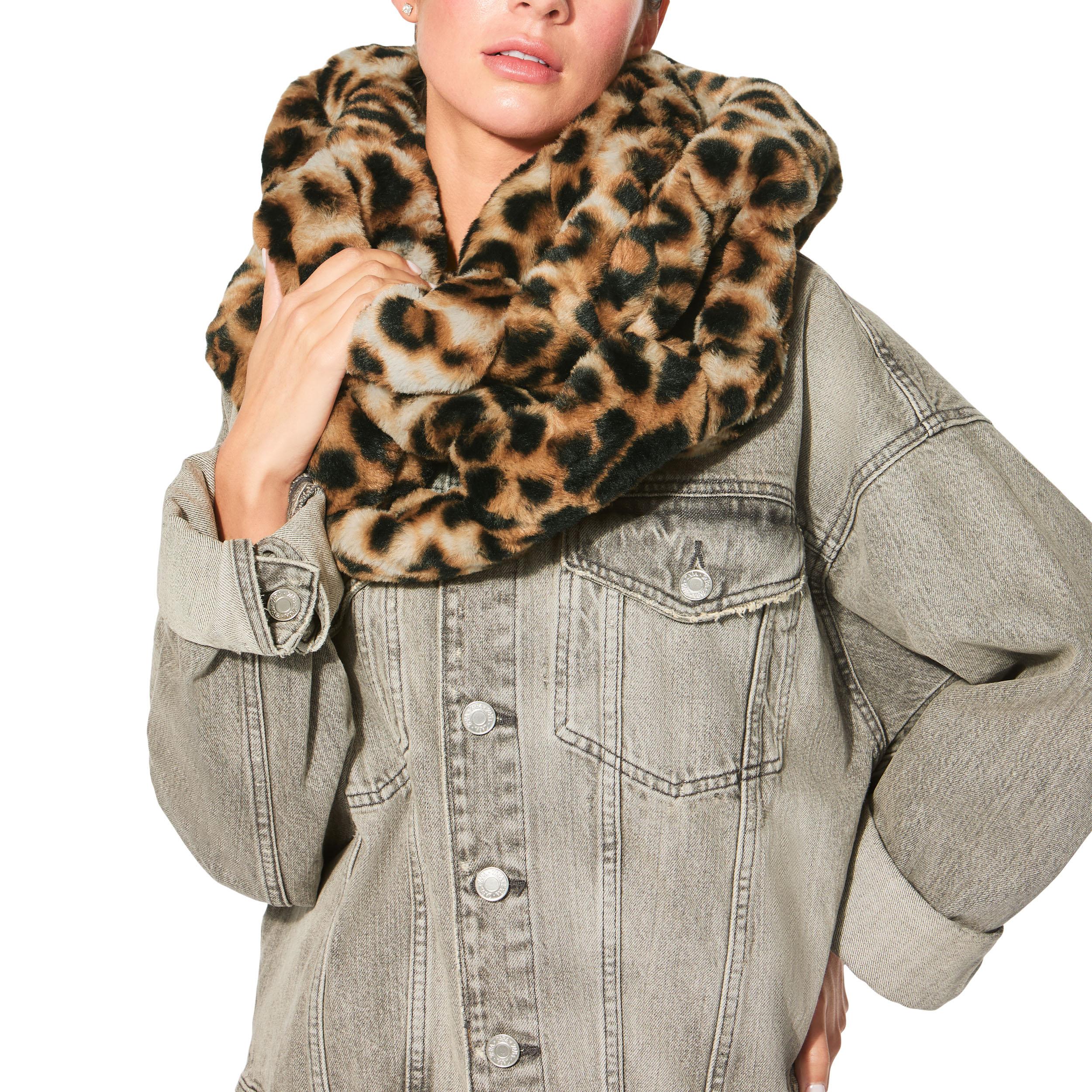 FAUX FUR CHAIN SCARF - KURT GEIGER LONDON KNITTED SCARVES