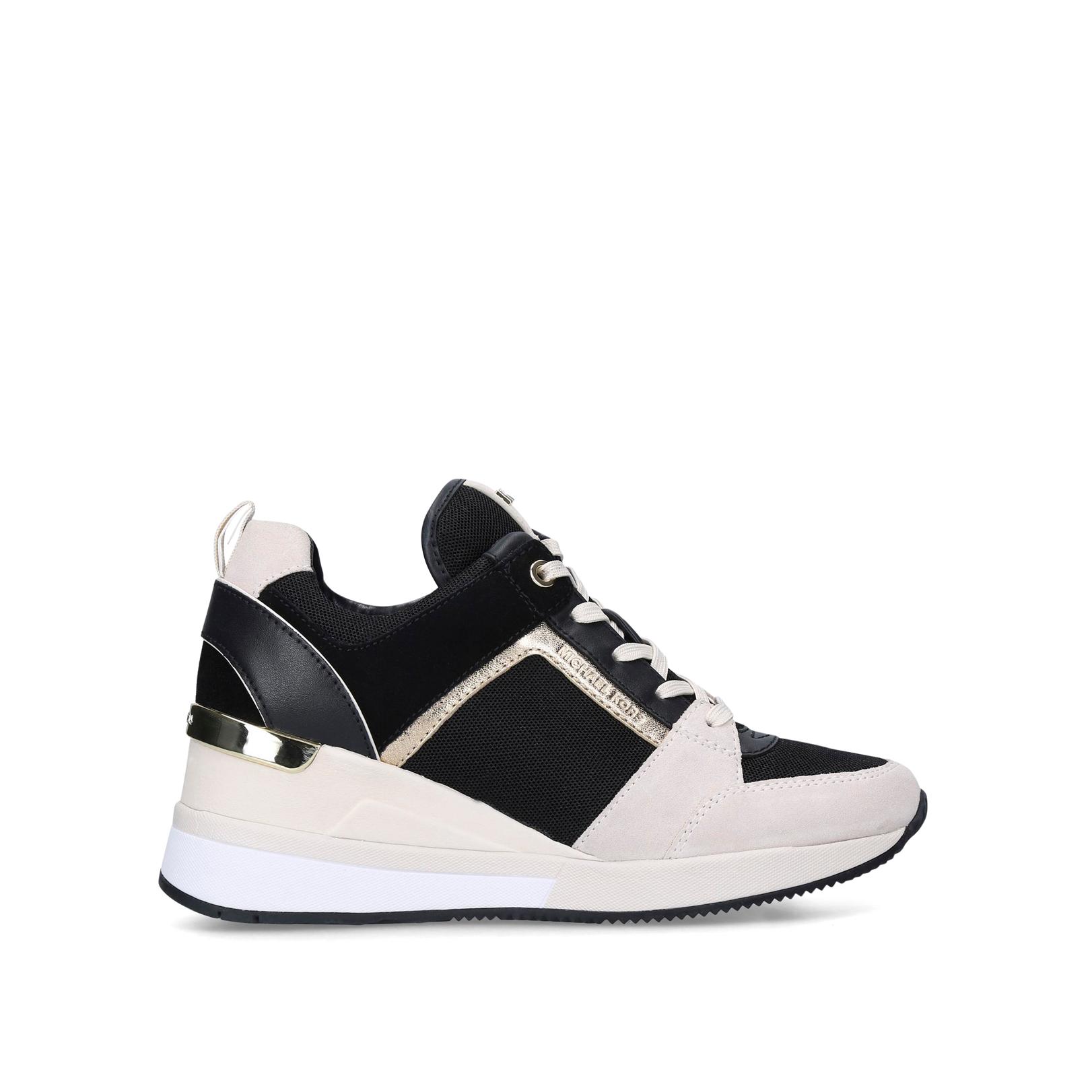michael michael kors georgie woven leather trainer