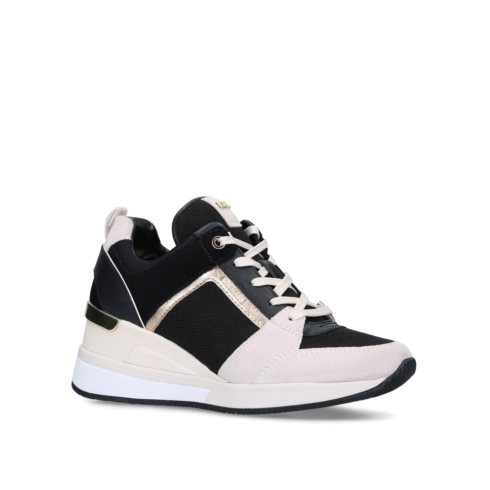 michael michael kors georgie woven leather trainer