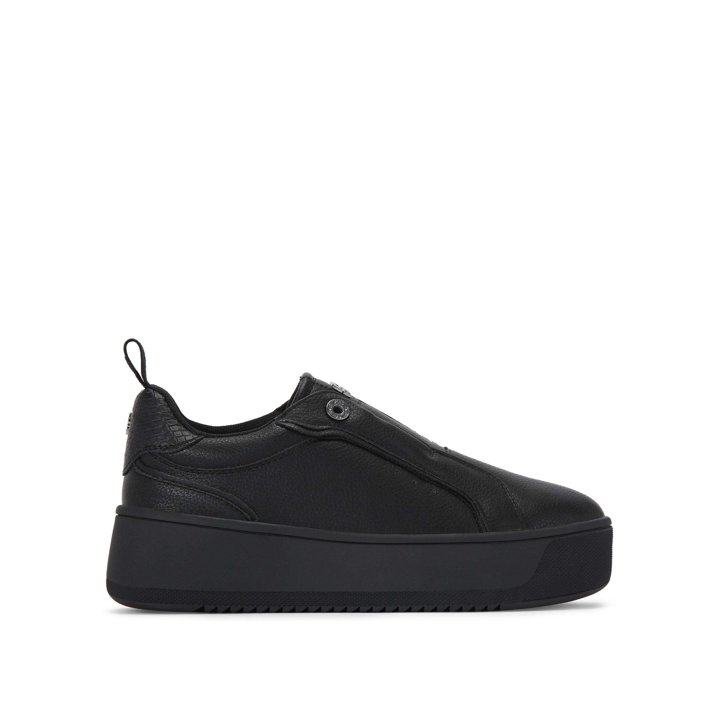 Laceless black trainers online