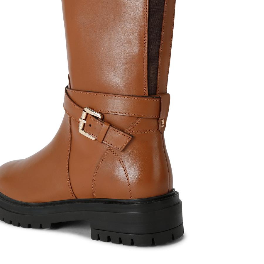 Tan leather high boots sales