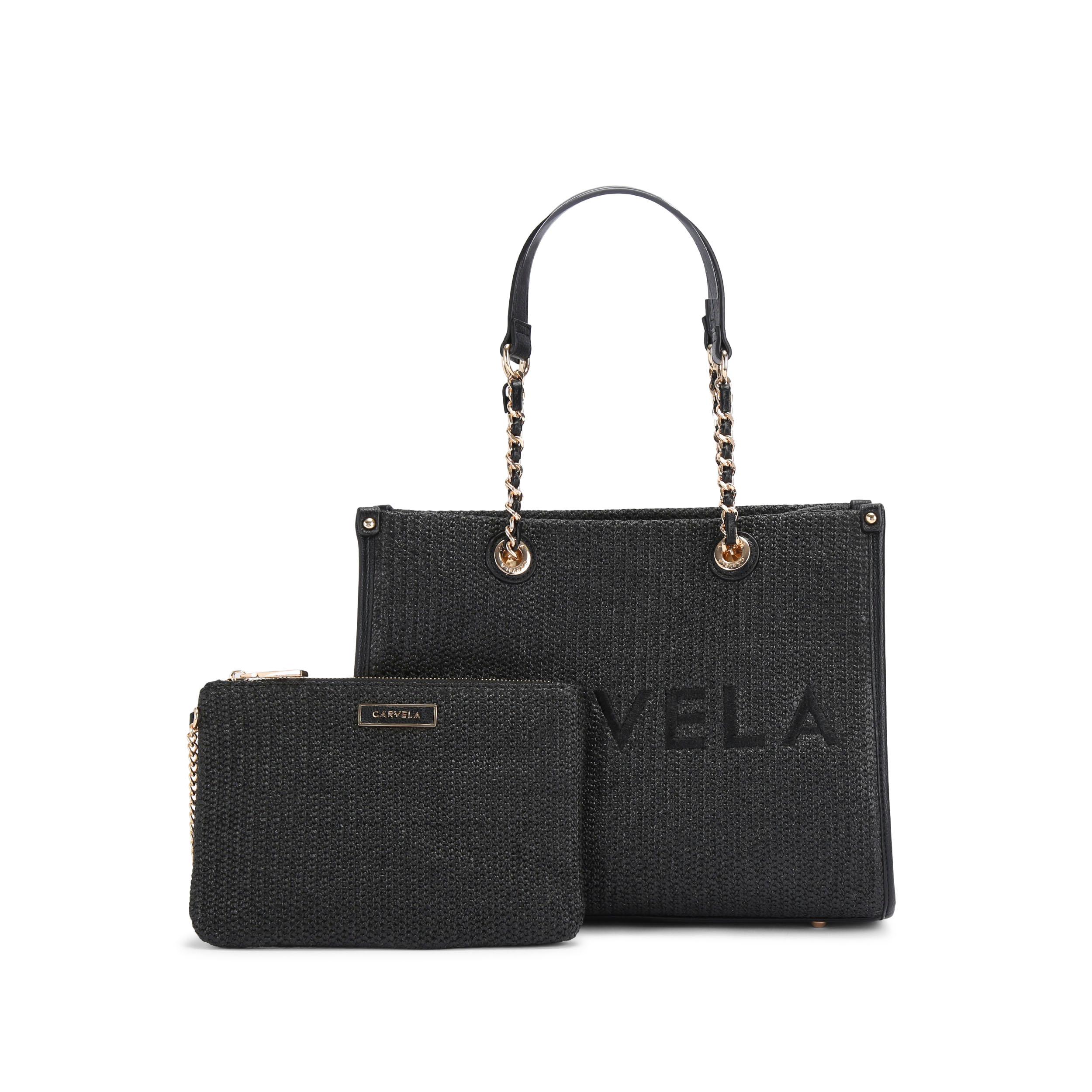 RAFFIA MIDI CHAIN TOTE CARVELA HANDBAGS