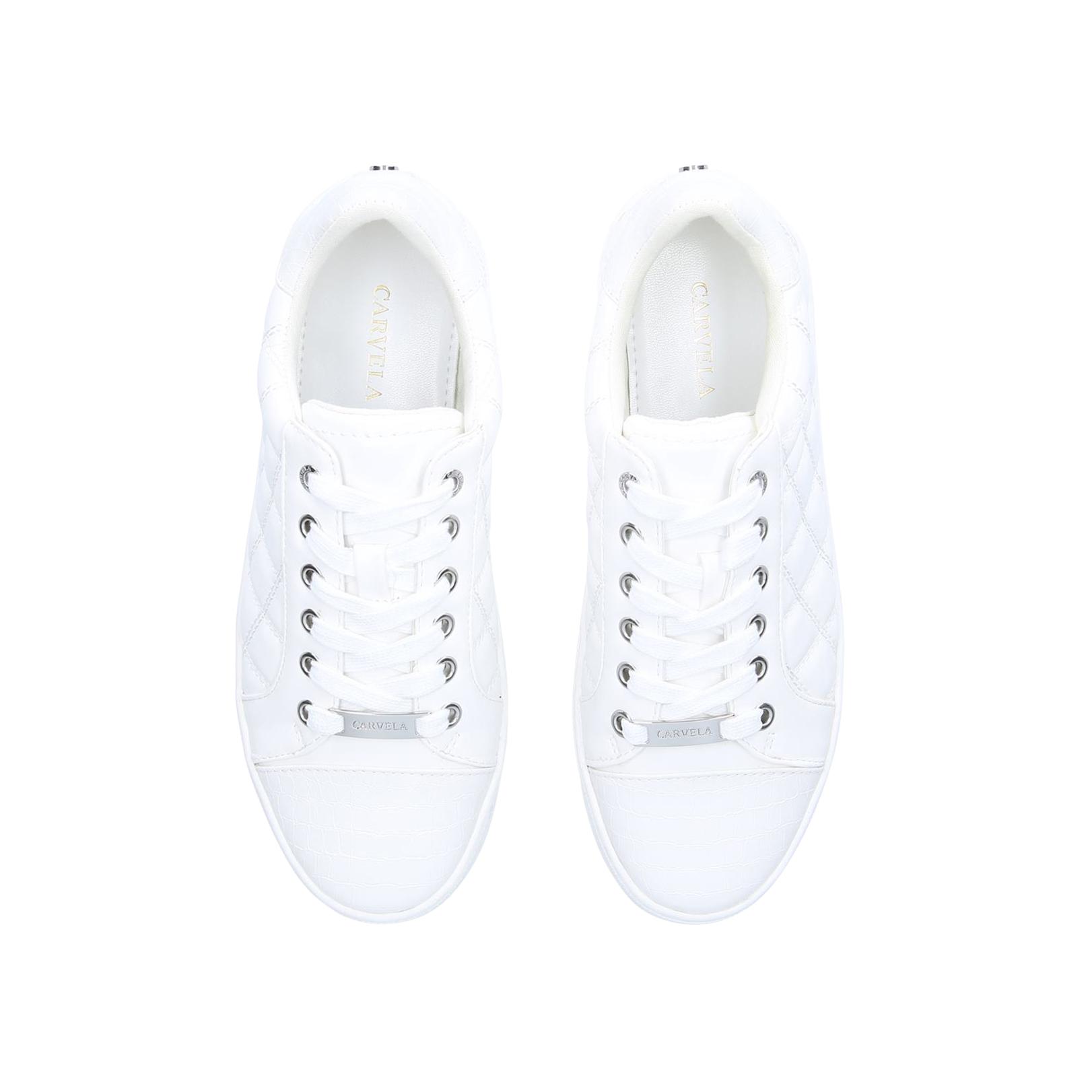 carvela jeo quilted flatform trainers black