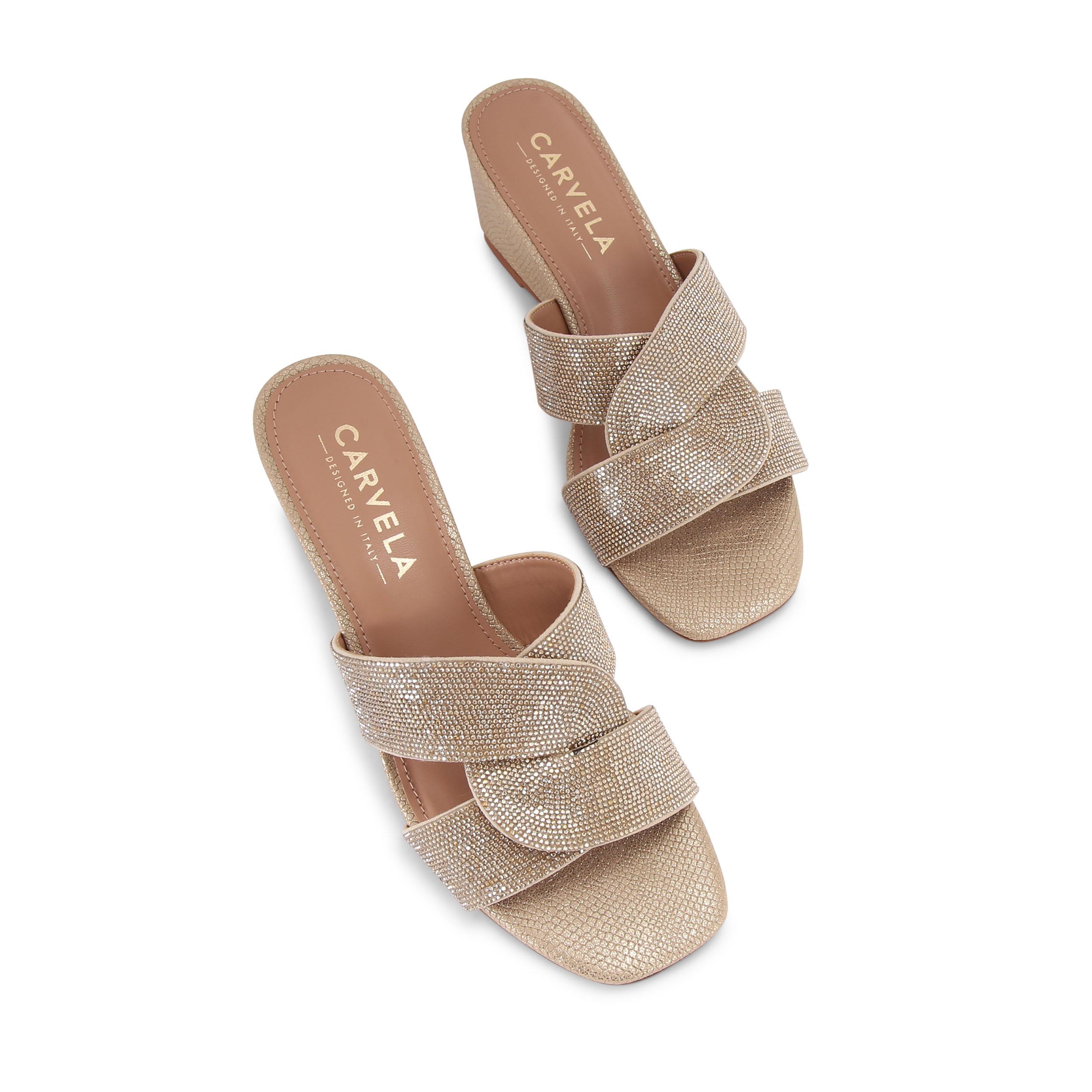 SANDALE TALON DECROCHEE FEMME DORE