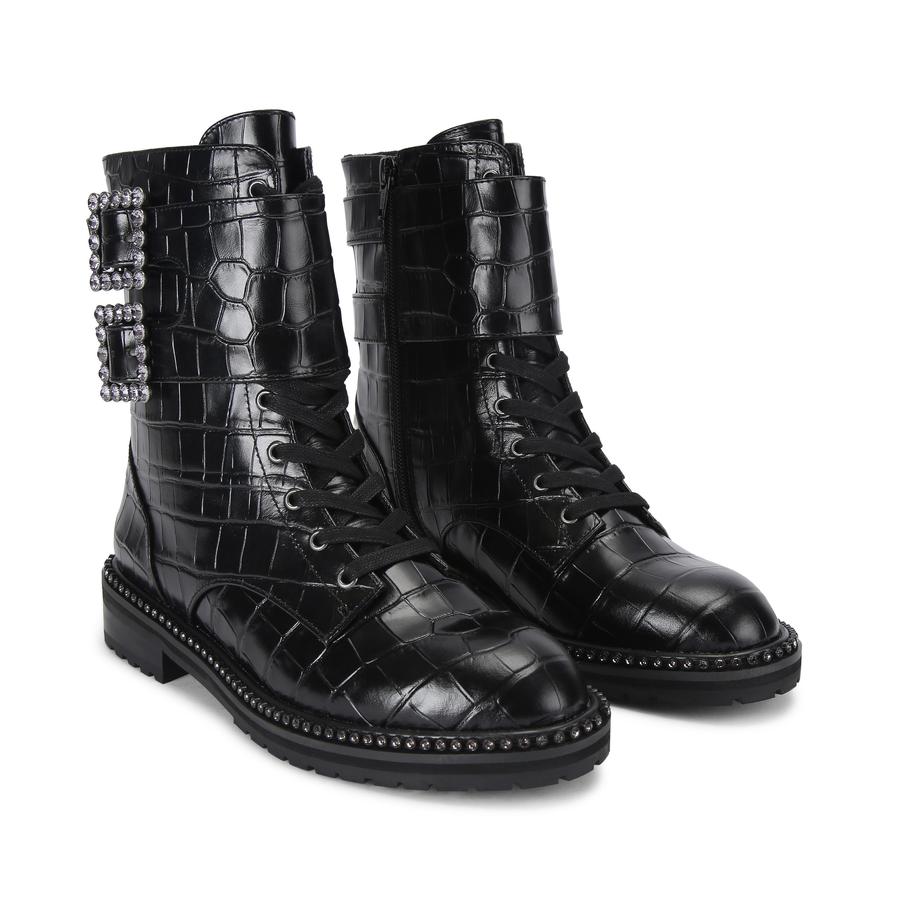 靴 y2k ring heal Buckle Boot crocoleather BRIXTON BUCKLE ANKLE BOOT - KURT GEIGER LONDON Ankle Boots