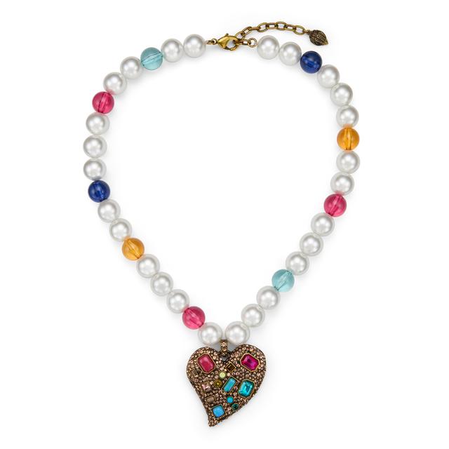 Kurt Geiger London Xl Rainbow Heart Necklace