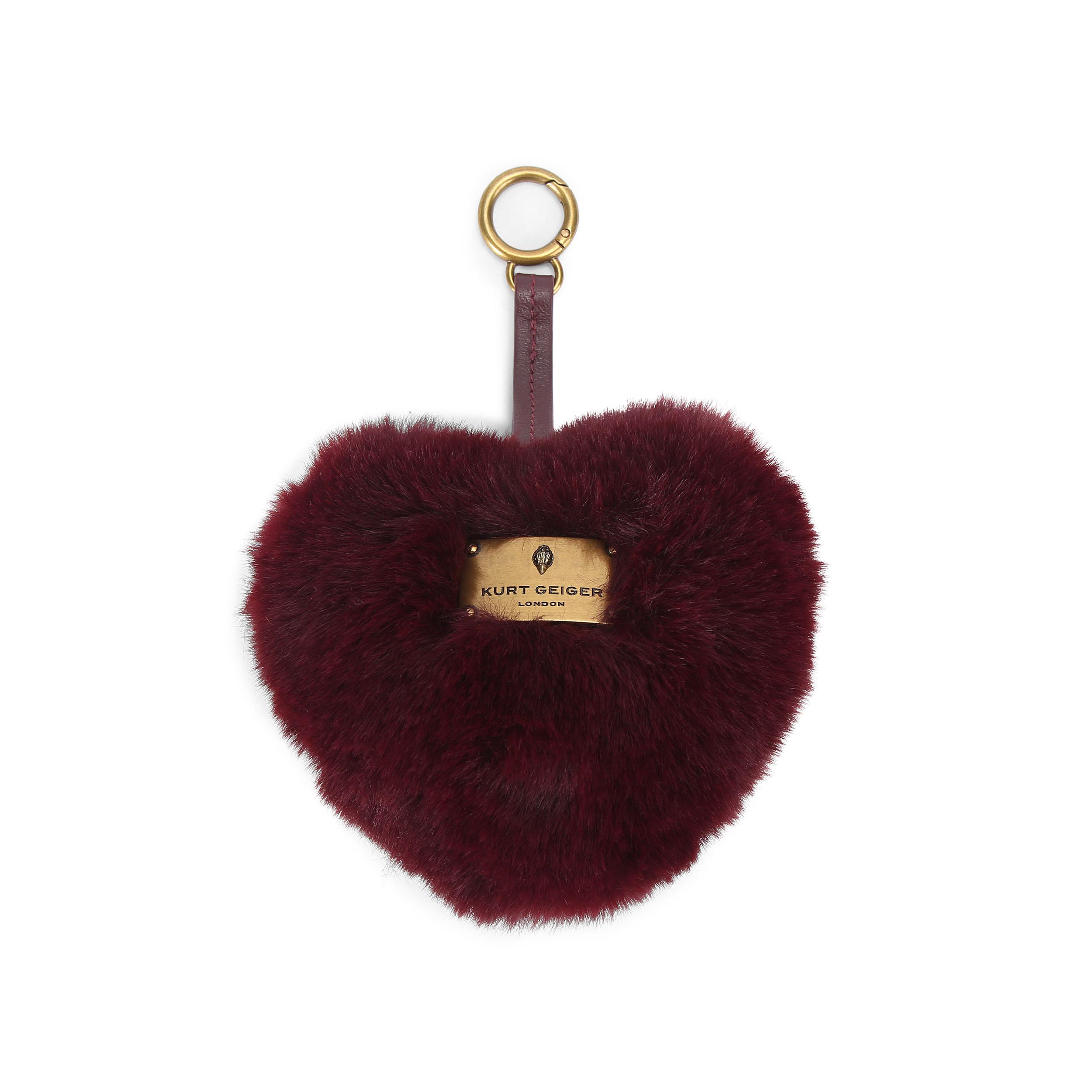 BRIXTON HEART CHARM FUR - KURT GEIGER LONDON SMALL LEATHER GOODS