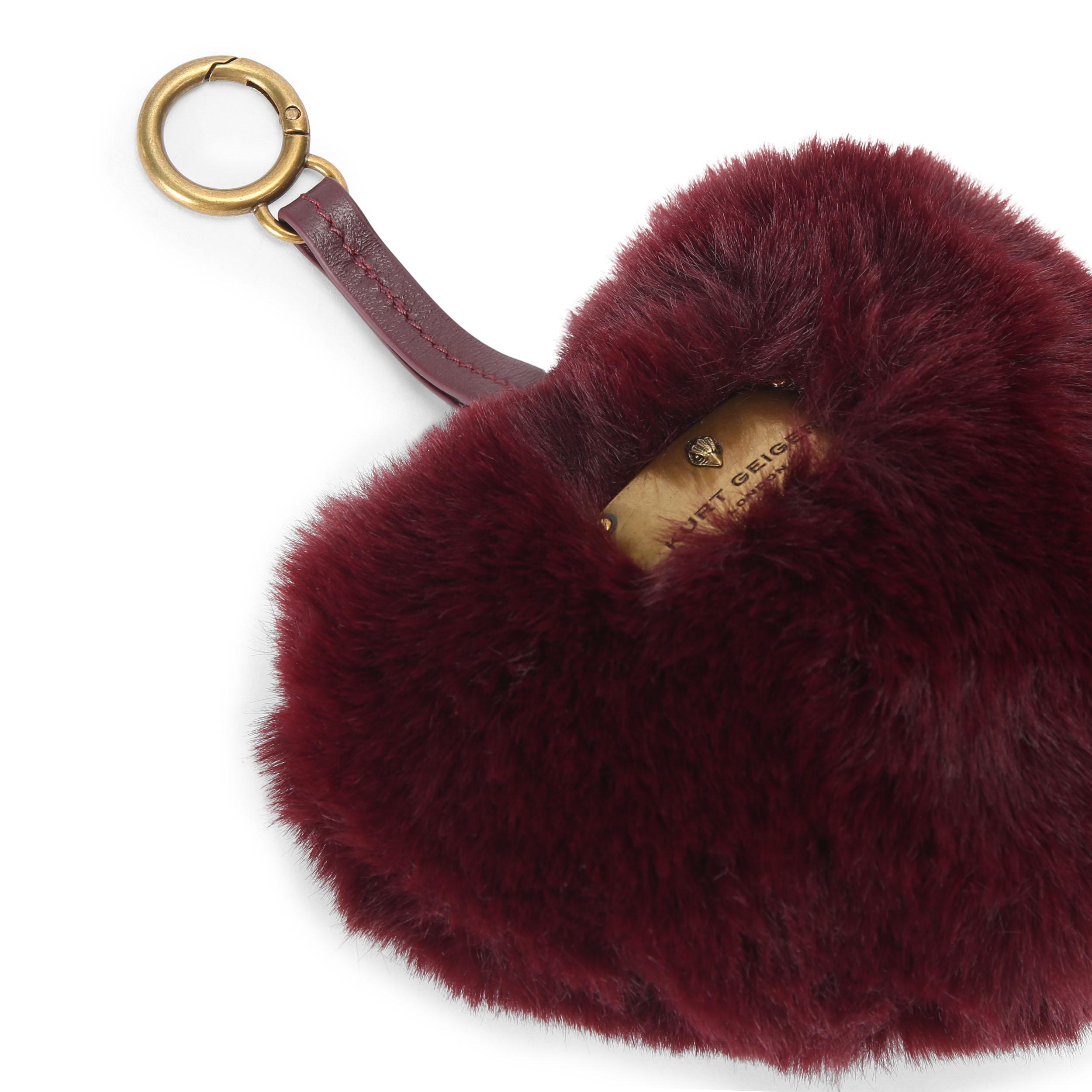 BRIXTON HEART CHARM FUR - KURT GEIGER LONDON SMALL LEATHER GOODS