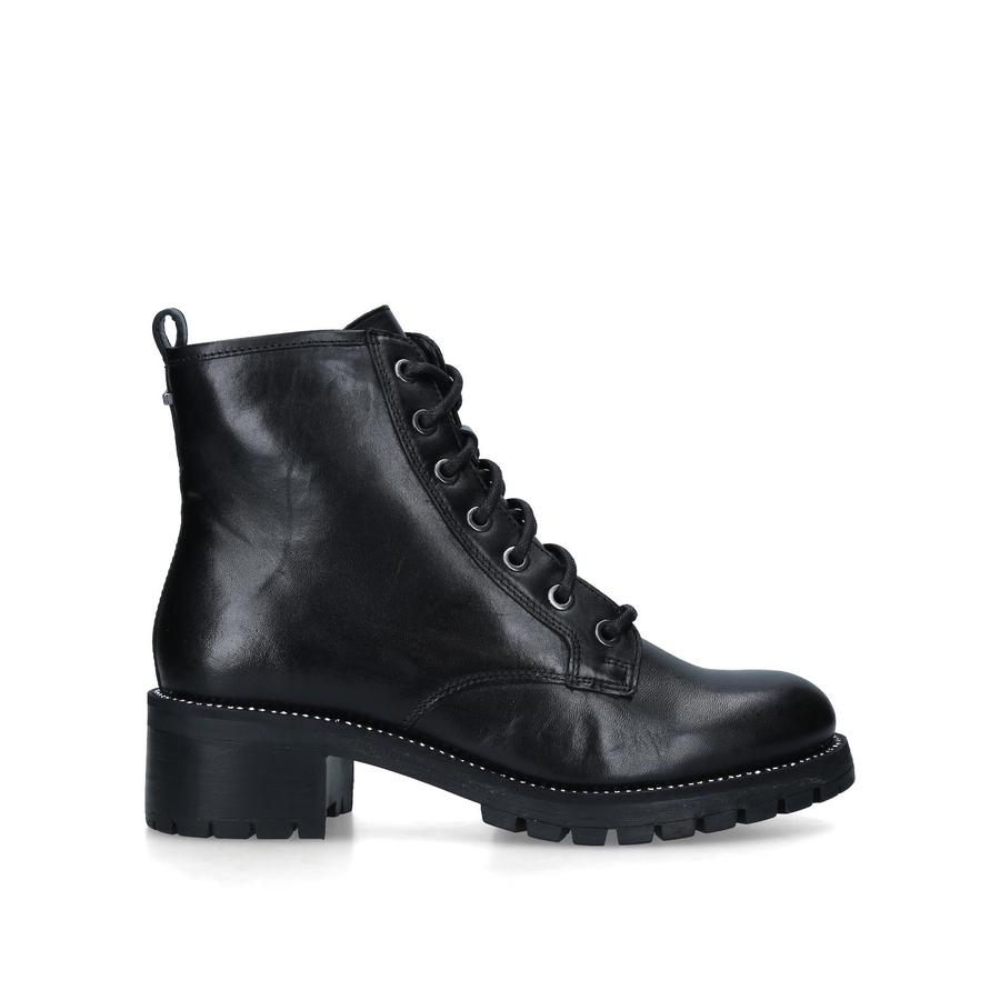 Black lace up ankle boots for women hotsell