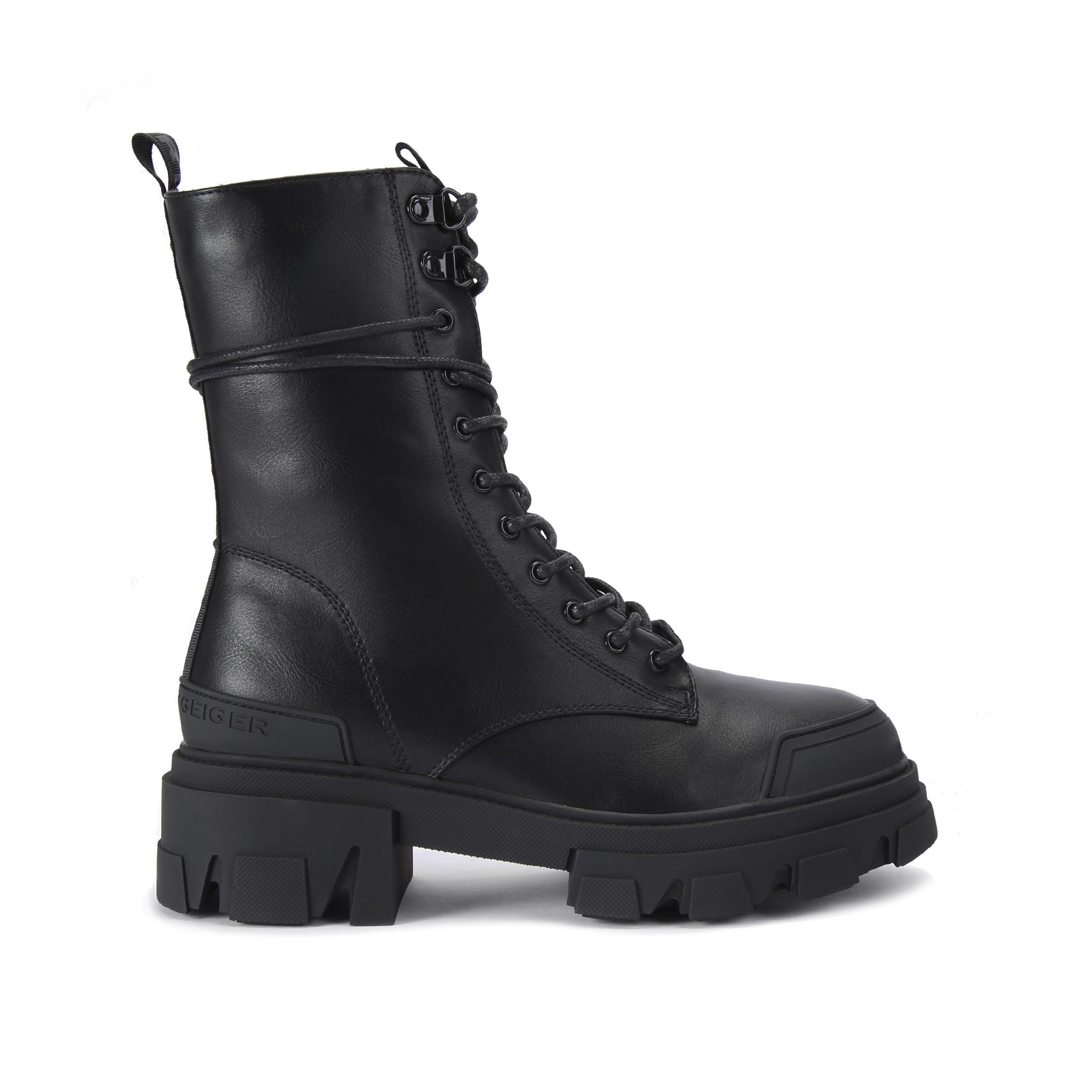 kurt geiger black lace up boots