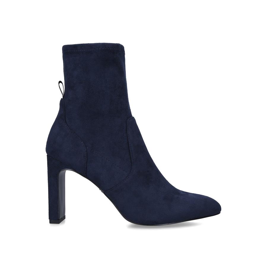 Navy heeled ankle boots best sale