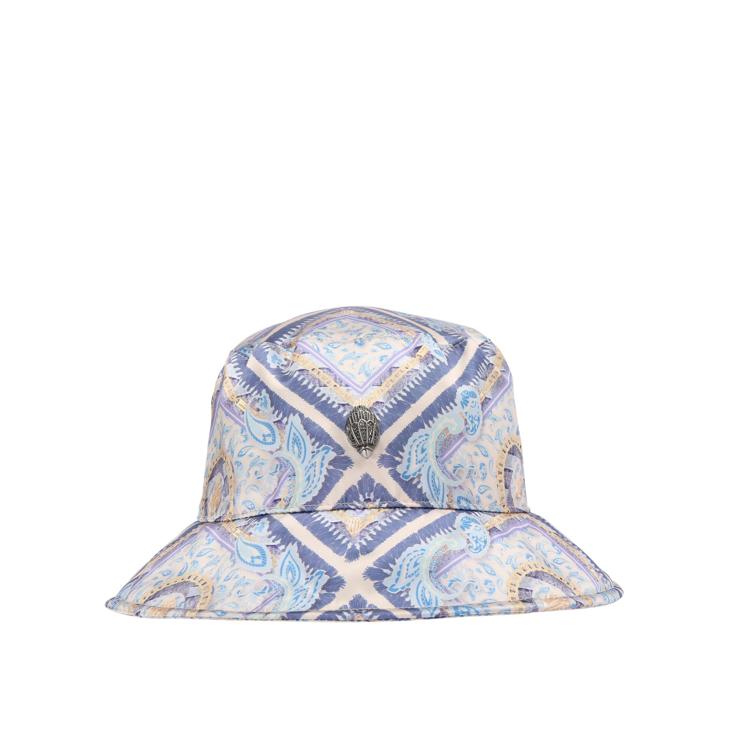 Kurt Geiger KENSINGTON BUCKET HAT with Gold Chain & Sea Shell Print KENSINGTON BUCKET HAT Swirled Printed Nylon Bucket Hat by  main image 2