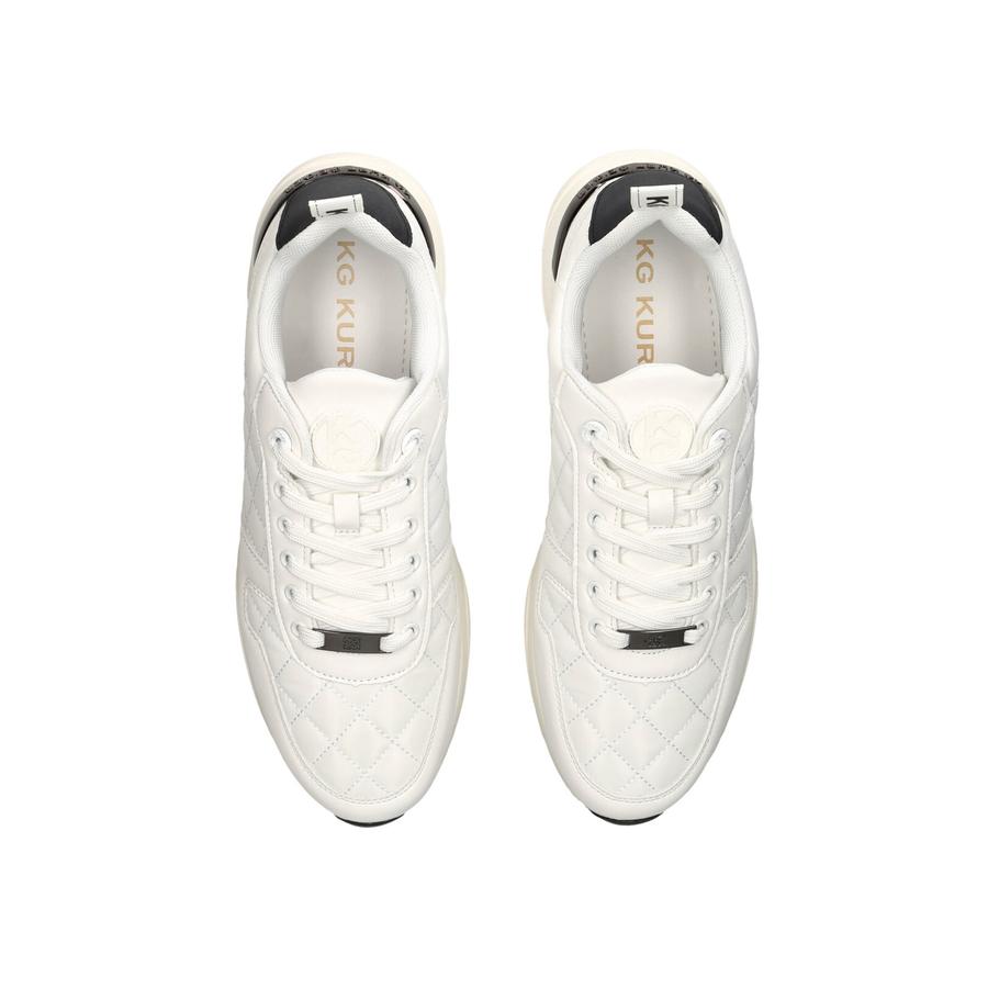 Quilted white sneakers store