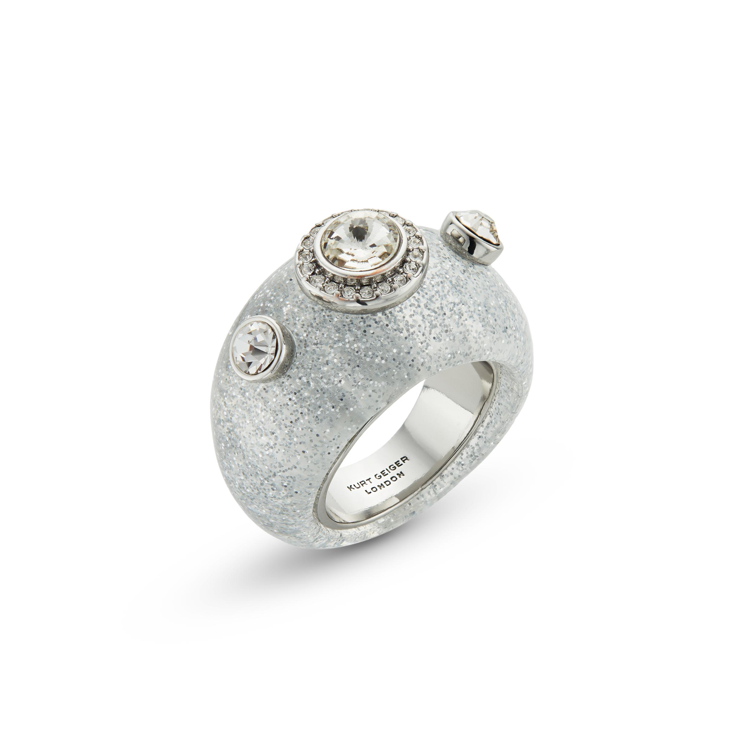 GLITTER OVAL RING - KURT GEIGER LONDON JEWELLRY