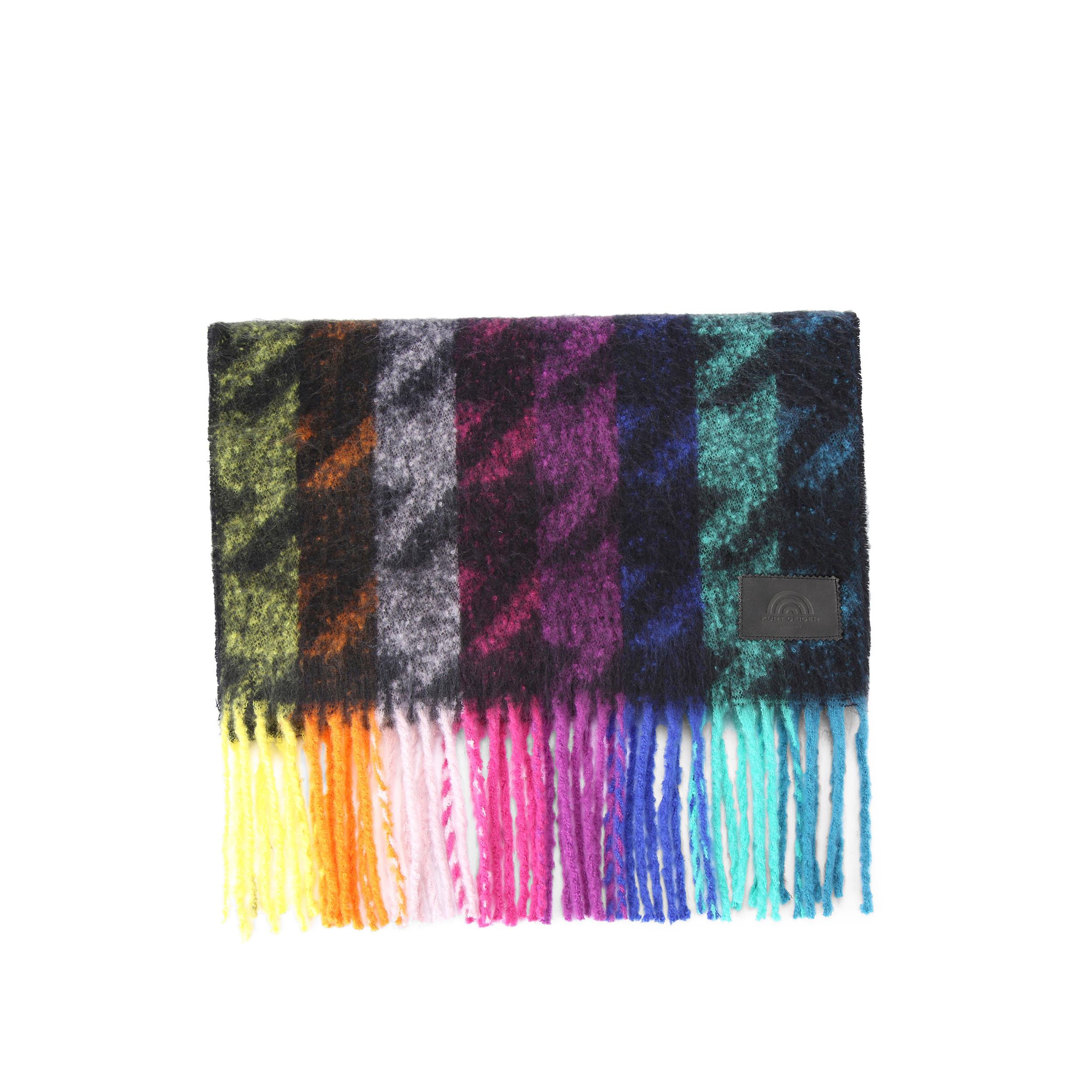 小物 \"Multi Coloured Scarf / BLACK\" Unisex Black Scarf with Monkey and Animal Motif 25x67