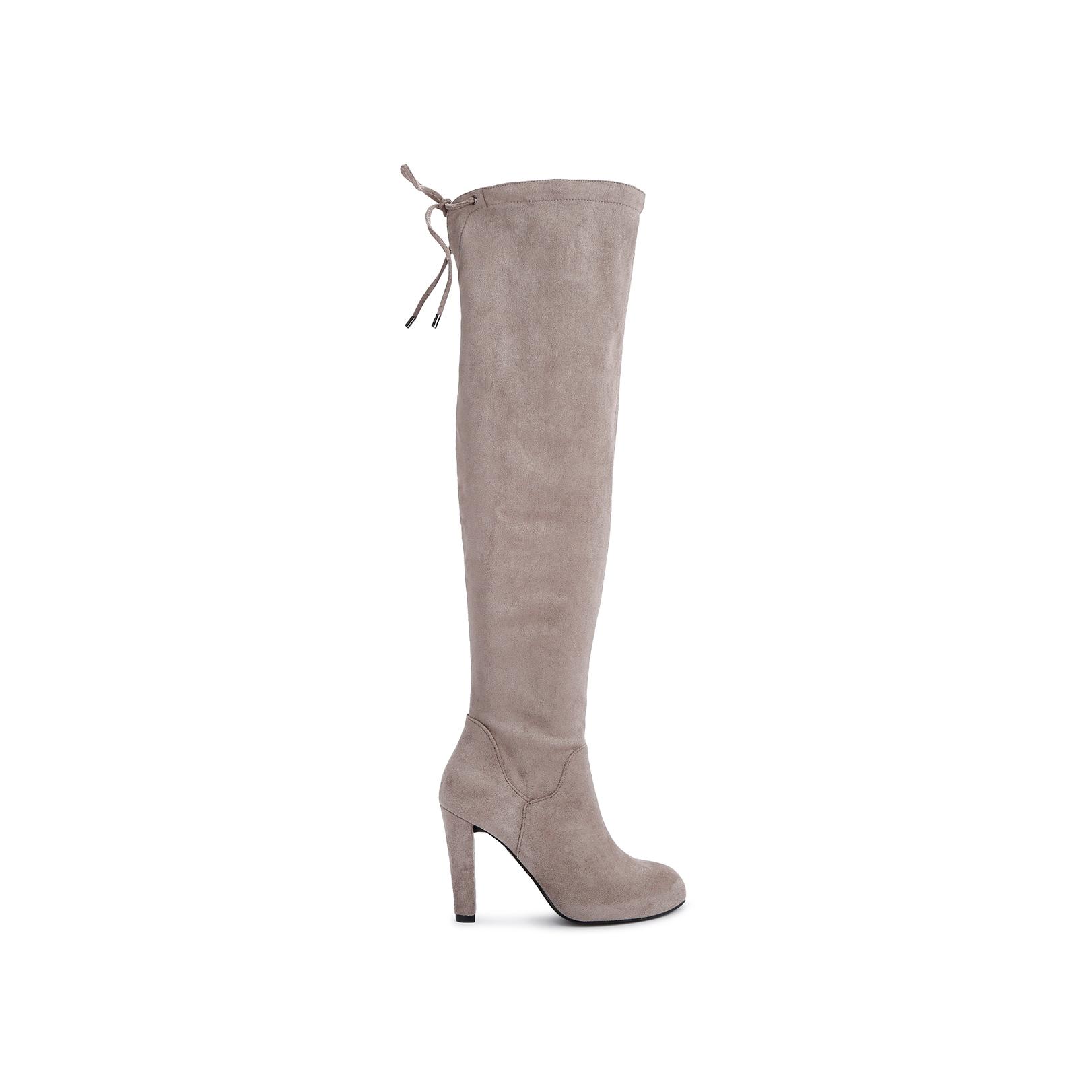 Light grey knee outlet high boots