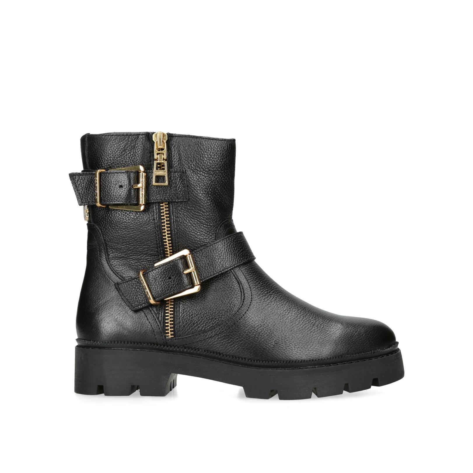 Gold studded biker store boots