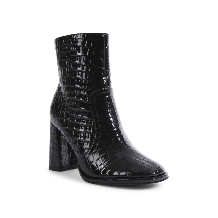 Black croc print boots online