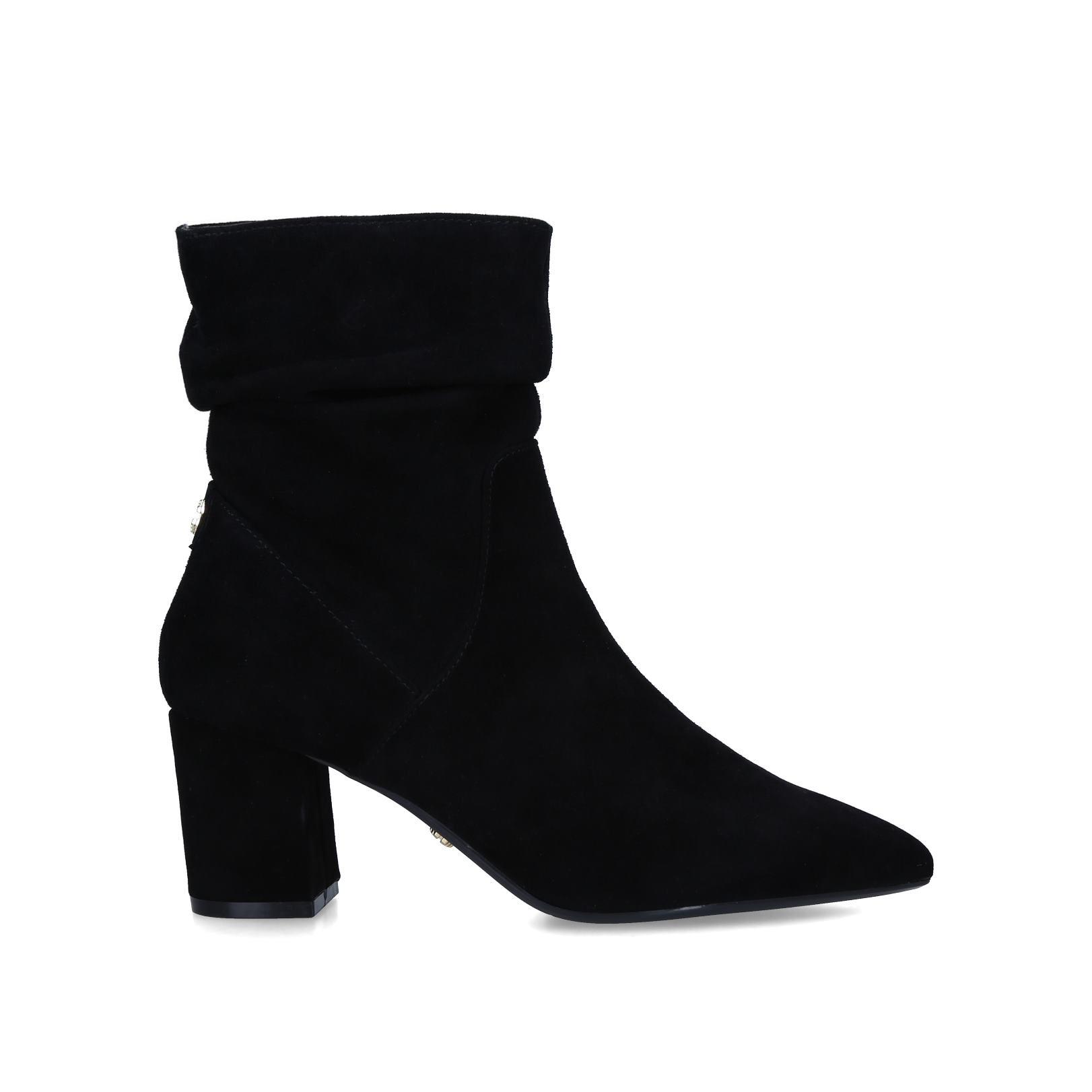 Black leather clearance slouch ankle boots