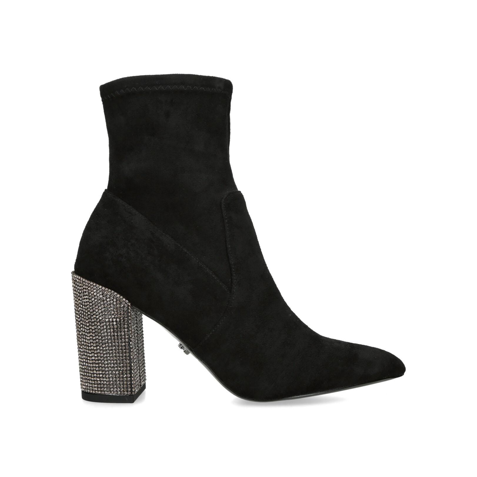 Black fabric booties best sale