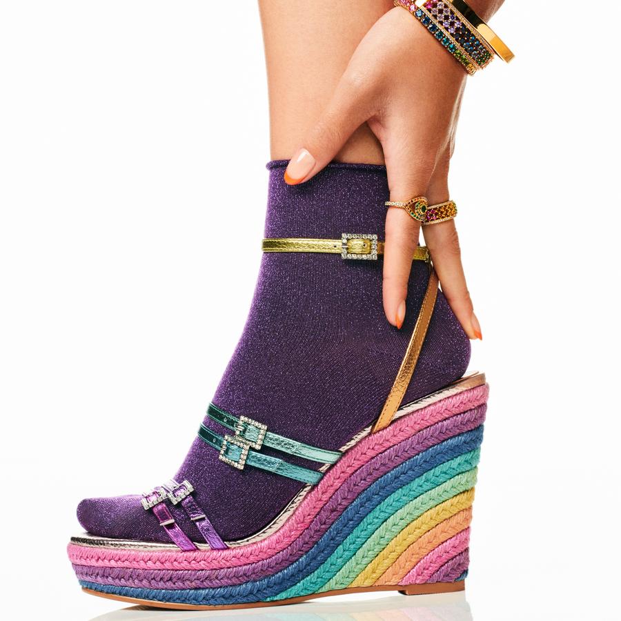 Rainbow wedge heels best sale