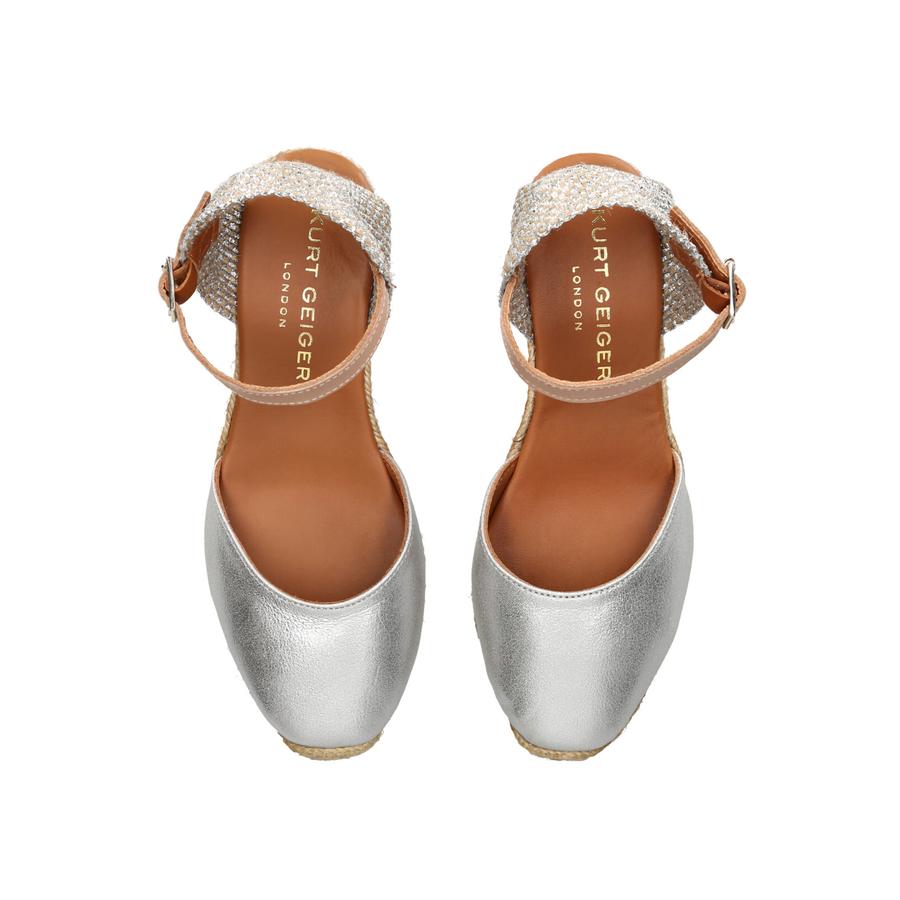 Kurt geiger silver wedges hot sale