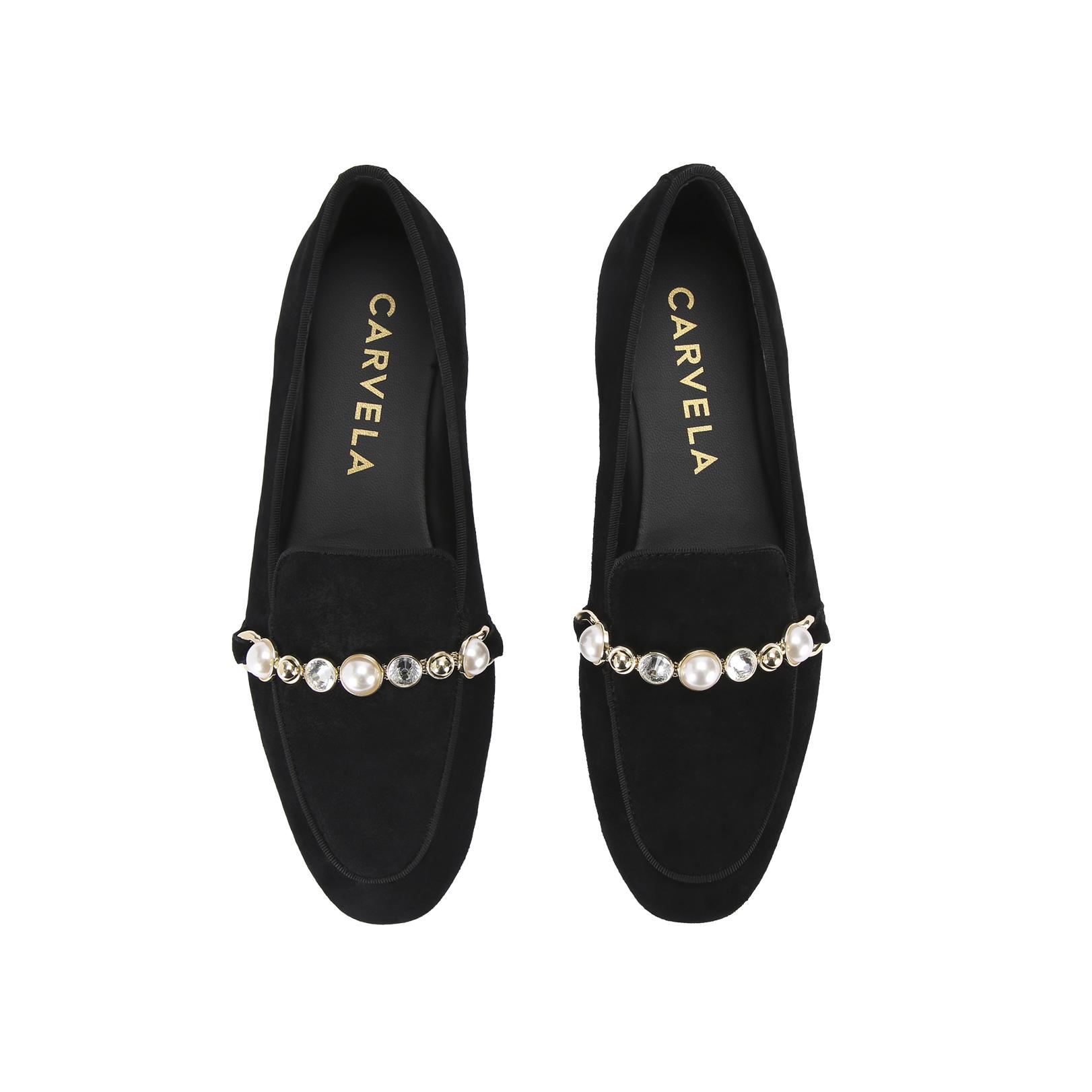 Carvela Black Suede Shoes Womens Flat PRECIOUS LOAFER CARVELA Flats