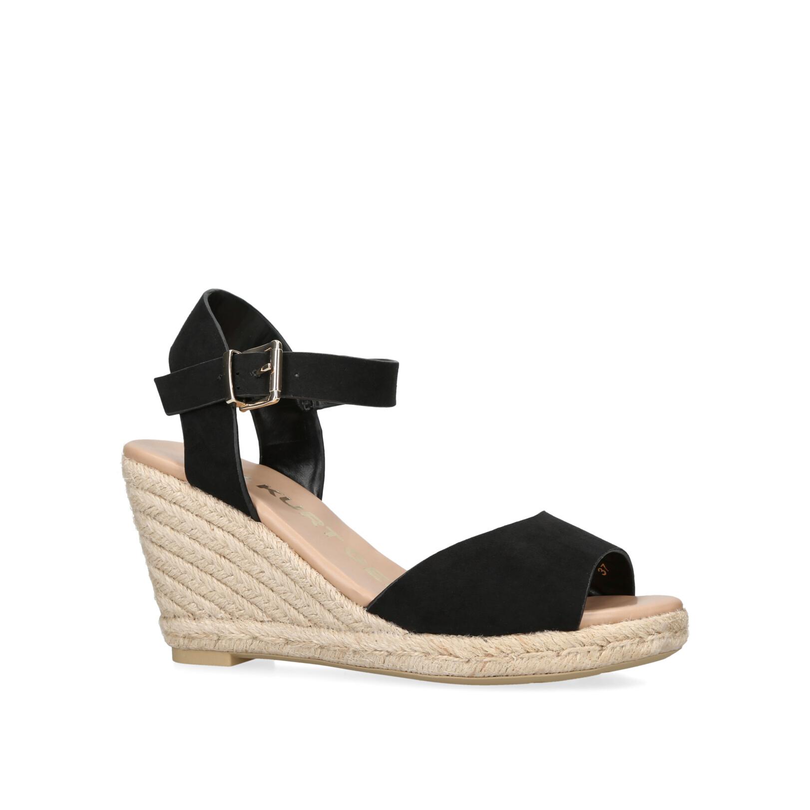 Cipriani Ladies Crossover Ankle Wedge Sandal - Black