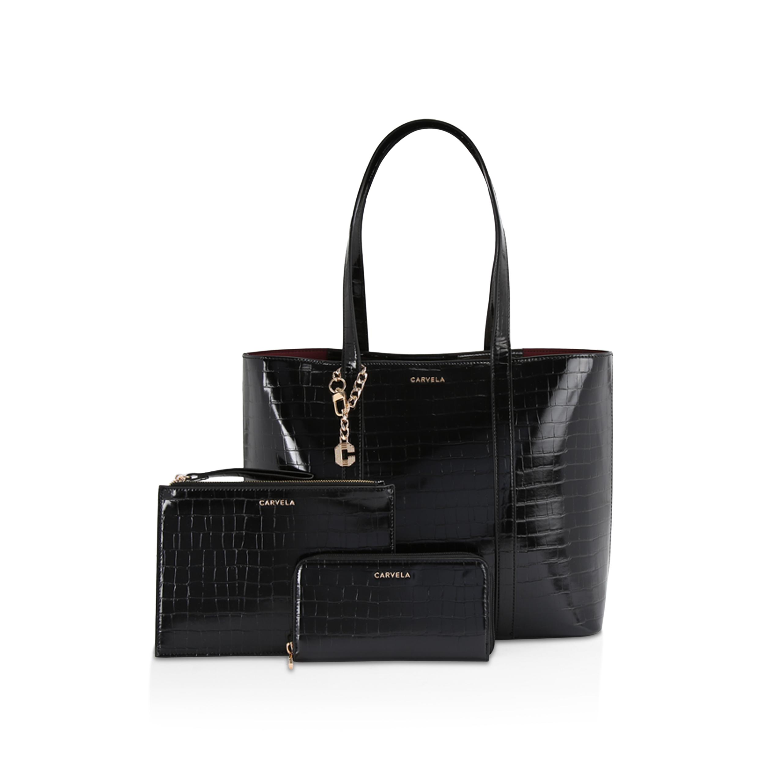 Carvela black best sale croc bag